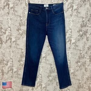 Frame Le Sylvie Slender Straight Jeans in Indigo Combo